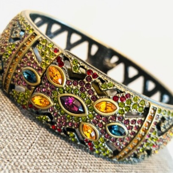 Heidi Daus Jewelry - Heidi Daus Amethyst Swarovski Crystal Cuff Bracelet SZ L/XL